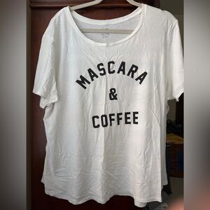 Old Navy White Relaxed Graphic Tee with Black Print